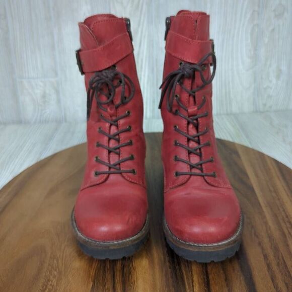 Rosa Negra Leather Combat Boots Wool Lined Swedish Design Size 36 EU - Picture 3 of 12